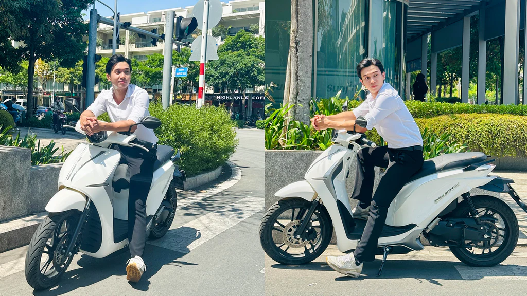 Hình ảnh thực tế Dat Bike Quantum All White