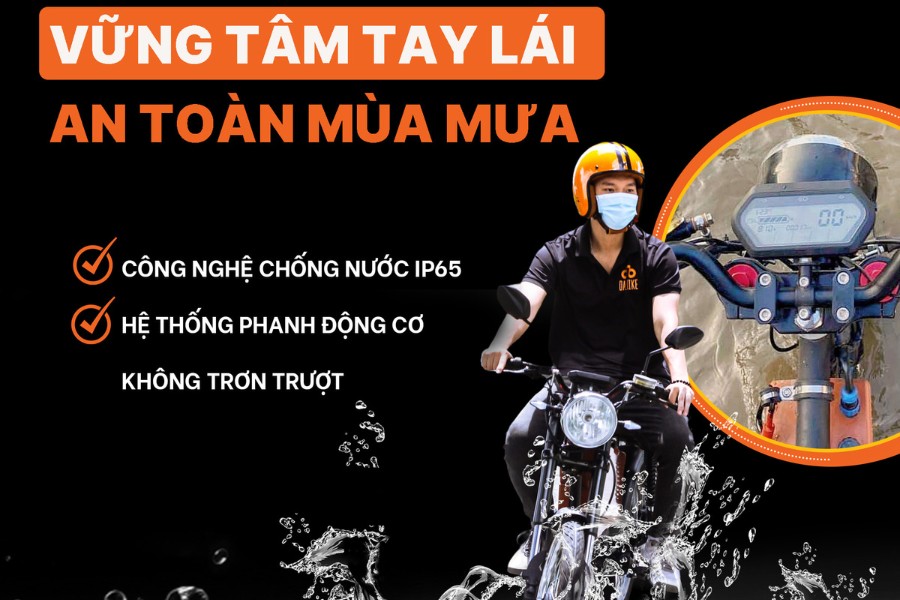 Xe máy điện Dat Bike có khả năng chống nước cao